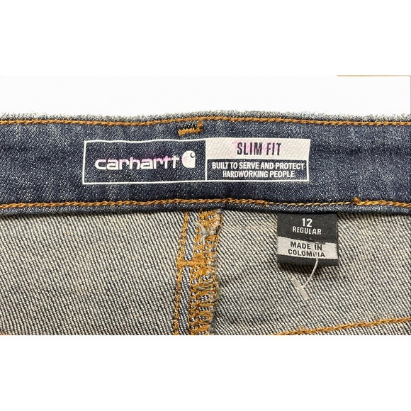 Carhartt Rugged Flex Slim Fit Tapered Jeans Womens 12 Regular Blue BD4976-W - Picture 3 of 4